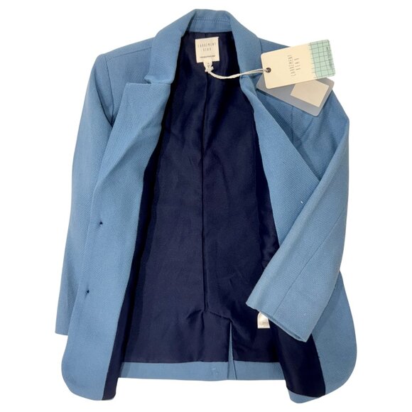 CARREMENT BEAU -  BLAZER - BLUE COTTON - NEW WITH TAG - Picture 2 of 6